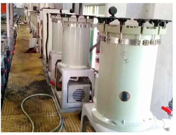 電鍍過濾機PCB二筒線生產現場